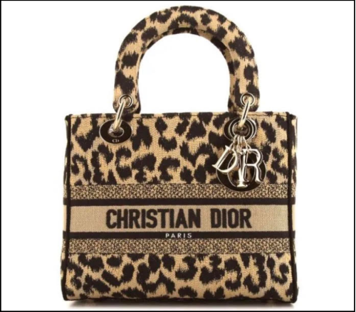 Dior Women Medium Lady D-lite Bag Beige Multicolor Mizza Embroidery