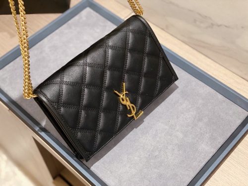 Saint Laurent BECKY chain wallet in quilted