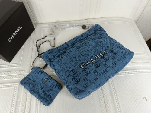 Chanel Matrasse Denim Handle Shoulder Bag Blue G