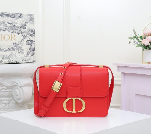Dior Red Leather 30 Montaigne Shoulder Bag