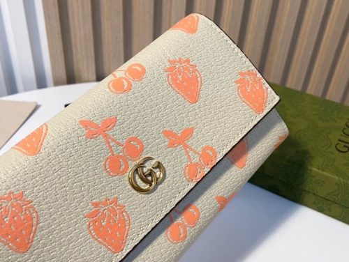 Gucci Gg Marmont Berry Zip Around Long Wallet