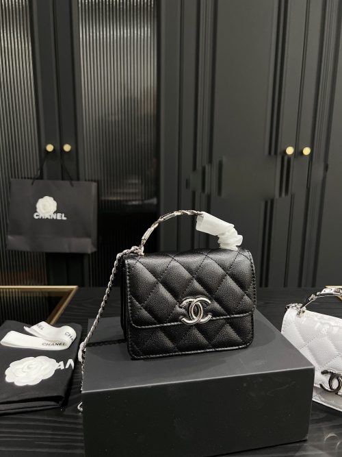 Chanel Black Caviar Leather Mini Size 16