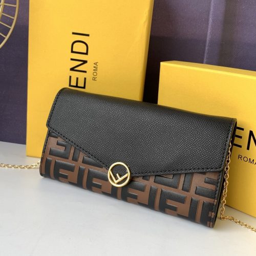 Fendi Chain Wallet Brown