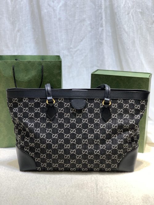 Gucci Ophidia medium tote – Black Denim