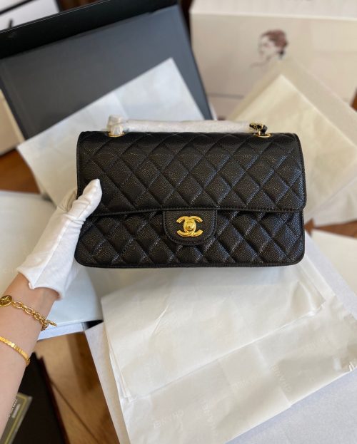 Chanel Grained Gold Tone ‘Black’ A01113-Y01864-C3906