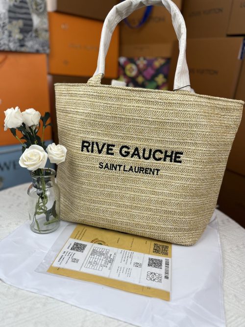 Saint Laurent Rive Gauche Raffia Crochet Bag