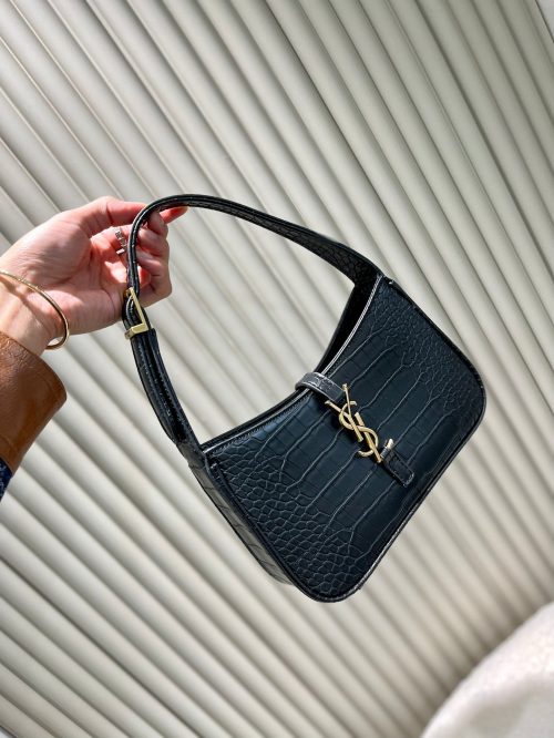 Saint Laurent 5A7 crocodile-effect shoulder bag