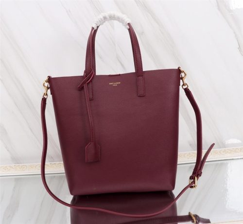 SAINT LAURENT Bordeaux Shopping Bag In Red