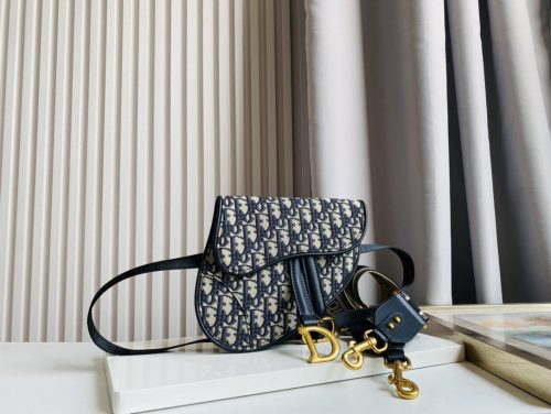 SADDLE BAG – Blue Dior Oblique Jacquard