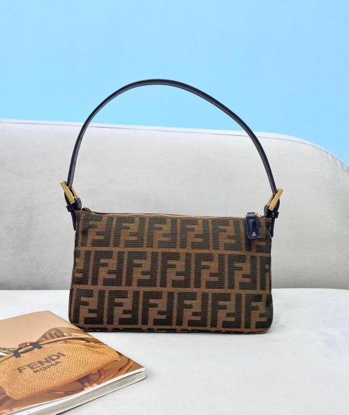 FENDI Zucca Womens pouch brown x khaki