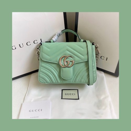Gucci GG Marmont Small Shoulder Bag Pastel Green