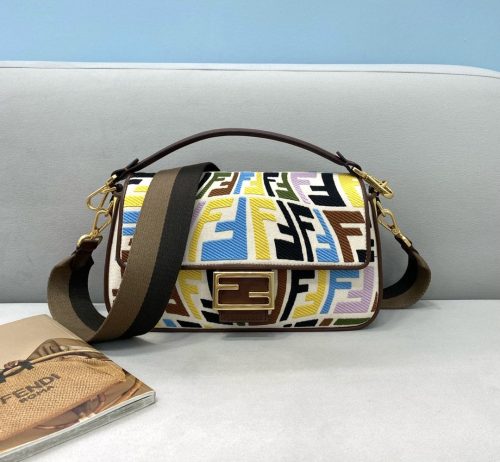 White Fendi x Sarah Coleman Fisheye Baguette Satchel