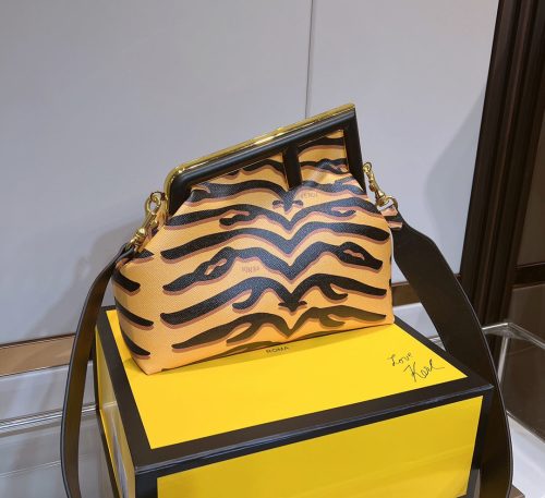 Fendi First Small Orange Leather