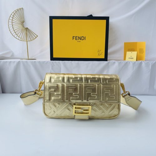 Fendi Baguette Golden Leather Bag