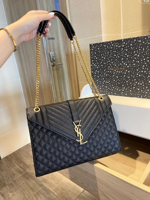 Saint Laurent Monogram V-Flap Large Tri-Quilt