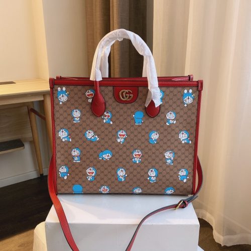 Adult Gucci x Doraemon Tote Bag Large Ebony/Beige