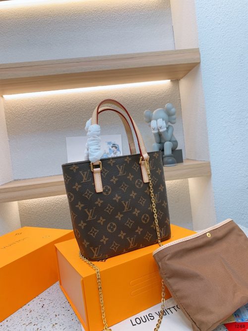 LUCO SHOULDER TOTE BAG 23 MONOGRAM LEATHER BROWN