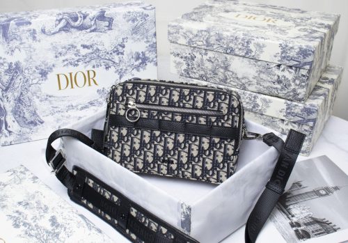 Dior Safari Bag With Strap Black Dior Oblique Jacquard Men