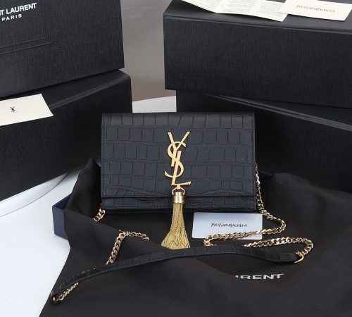 COLLEGE MINI CHAIN BAG IN SHINY CRACKLED LEATHER