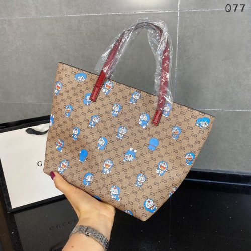 Gucci Doraemon Tote Printed Mini GG Coated Canvas Large