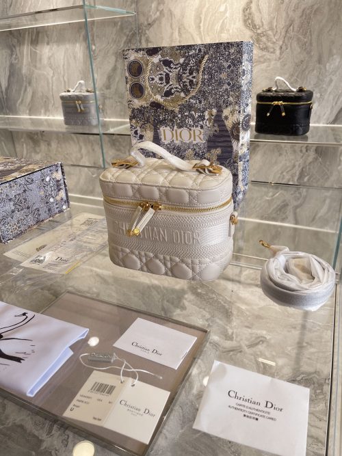 DIOR Vanity bag in white leather