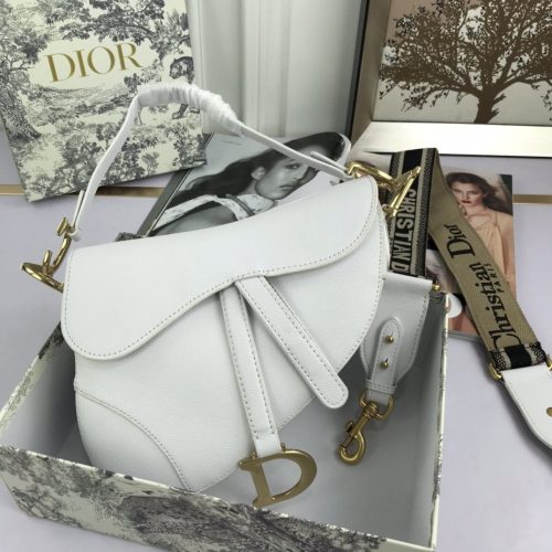 Mini Saddle Bag with Strap Latte Grained Calfskin