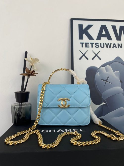 Chanel Vanity Handle Mini Light Blue