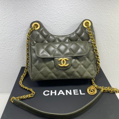 Chanel Wavy CC Hobo Quilted Velvet Small