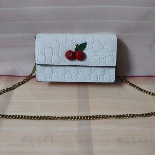 GUCCI  Guccissima Mini Cherry Chain Bag Hibiscus