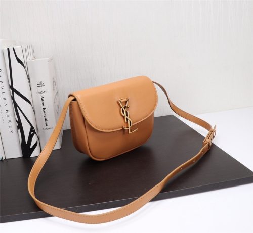 Saint Laurent Kaia Small Leather Crossbody Bag - Brown - Shoulder Bags