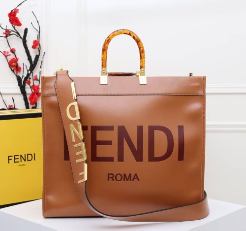 Fendi Sunshine Leather Tote Bag
