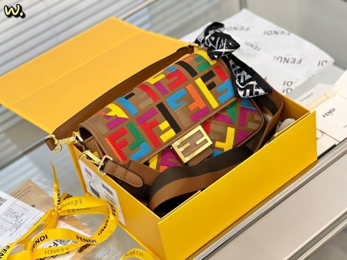 Fendi Baguette Beige FF Canvas Bag
