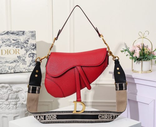 Christian Dior Saddle Bag Cherry Red