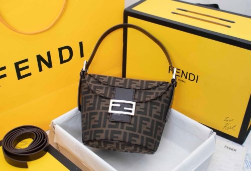 FENDI BAGUETTE CLOTH HANDBAG