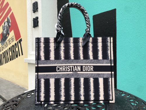 Christian Dior Large Striped Book Tote
