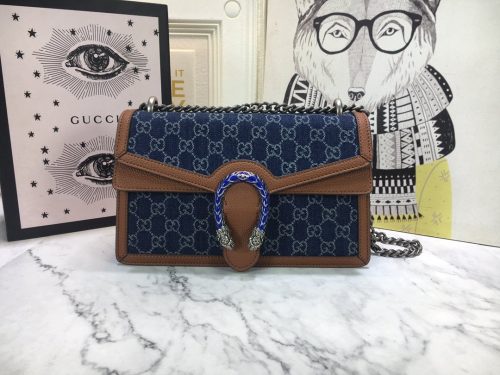 Gucci Dionysus Small Denim Shoulder Bag - Blue - Shoulder Bags