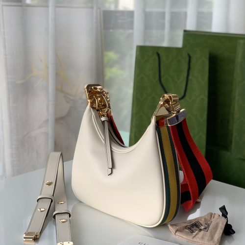 Gucci Attache Small Shoulder Bag In White Leather