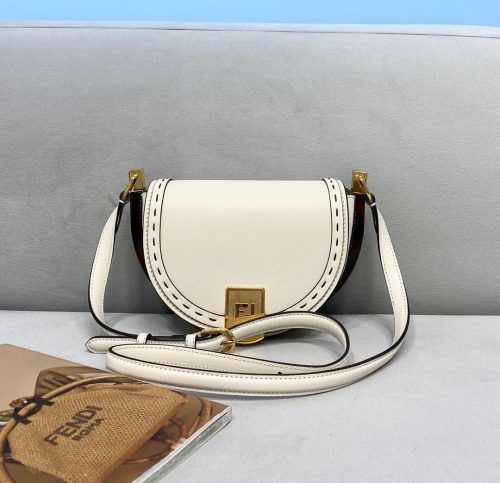 FENDI  Vitello King Plexiglass Moonlight Shoulder Bag Avocado