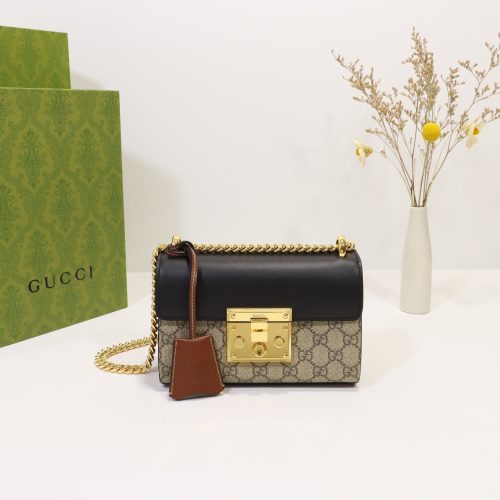 Gucci Padlock Small Berry Shoulder Black Leather