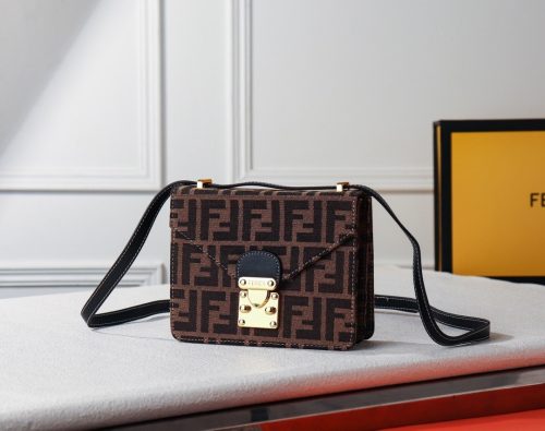 Pre-owned Fendi Baguette Cloth Clutch Bag In Brown share FENDI Pre-owned Baguette Cloth Clutch Bag In Brown