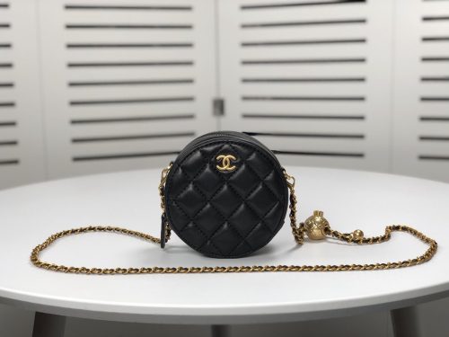 Chanel Quilted Pearl Crush Round Clutch