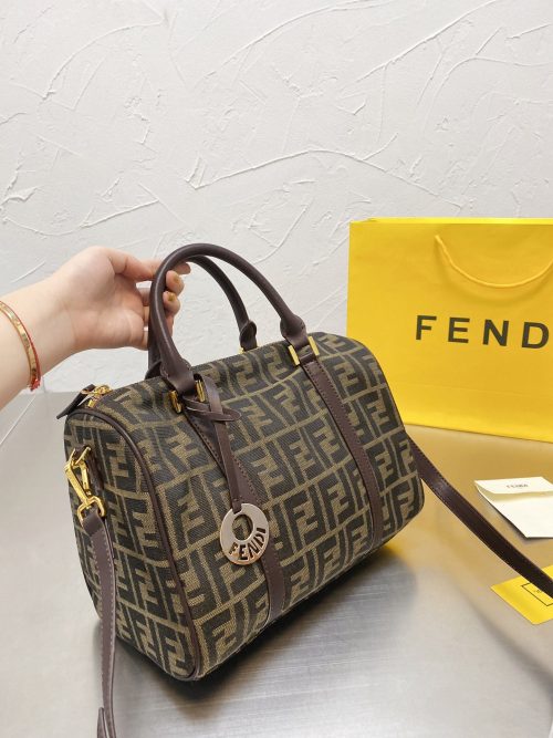 Fendi Jacquard Zucca Boston Bag