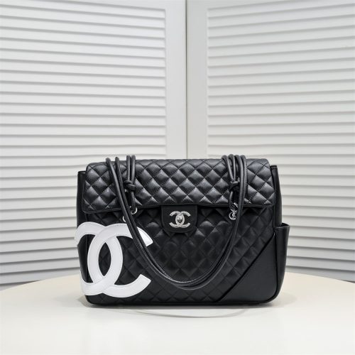 CHANEL Black Leather Cambon Handbag
