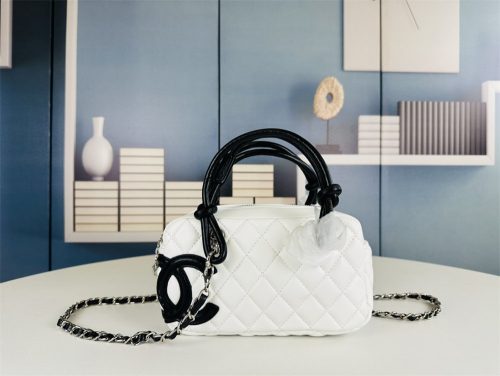 CHANEL Cambon line Shoulder Bag A25171 Bowling bag White  Women