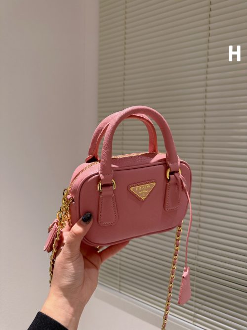 PRADA Prada Pink leather mini Saffiano bag