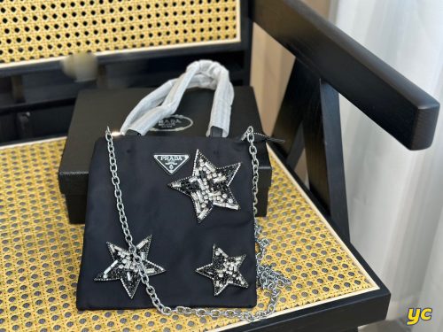 Prada Triangle Logo Handbag in Nylon