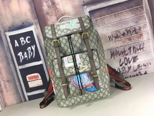 Gucci Brown GG  Courrier Backpack Multiple colors Beige