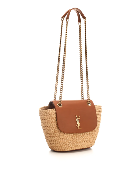 YSL Mini Manon Raffia Shoulder Bag