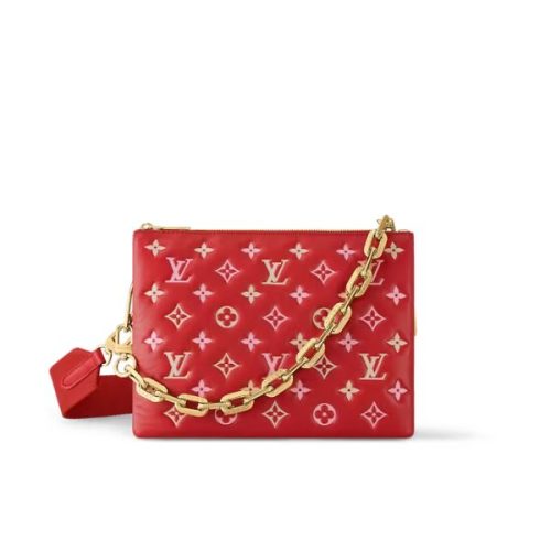 LOUIS VUITTON BOLSO COUSSIN PM MONOGRAM ROUGE 27CM M22397