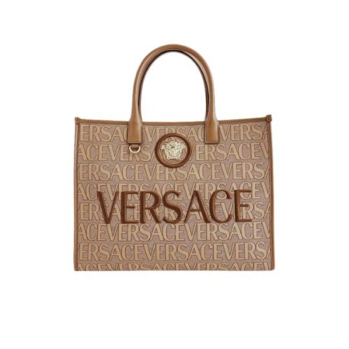 VERSACE ALLOVER LARGE TOTE BAG BROWN  1004741 1A08199 DTU UNICA 2N24V